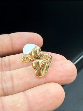 10Kt Real Gold Double Heart Women Ring size 7